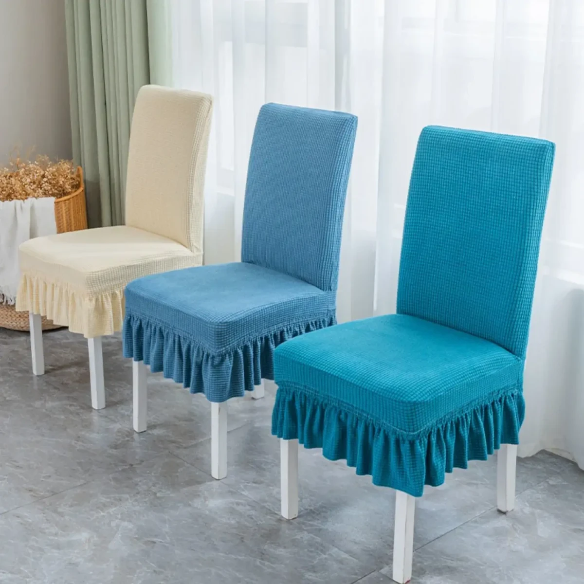 Solid Color Chair Covers for Dining Room Seat