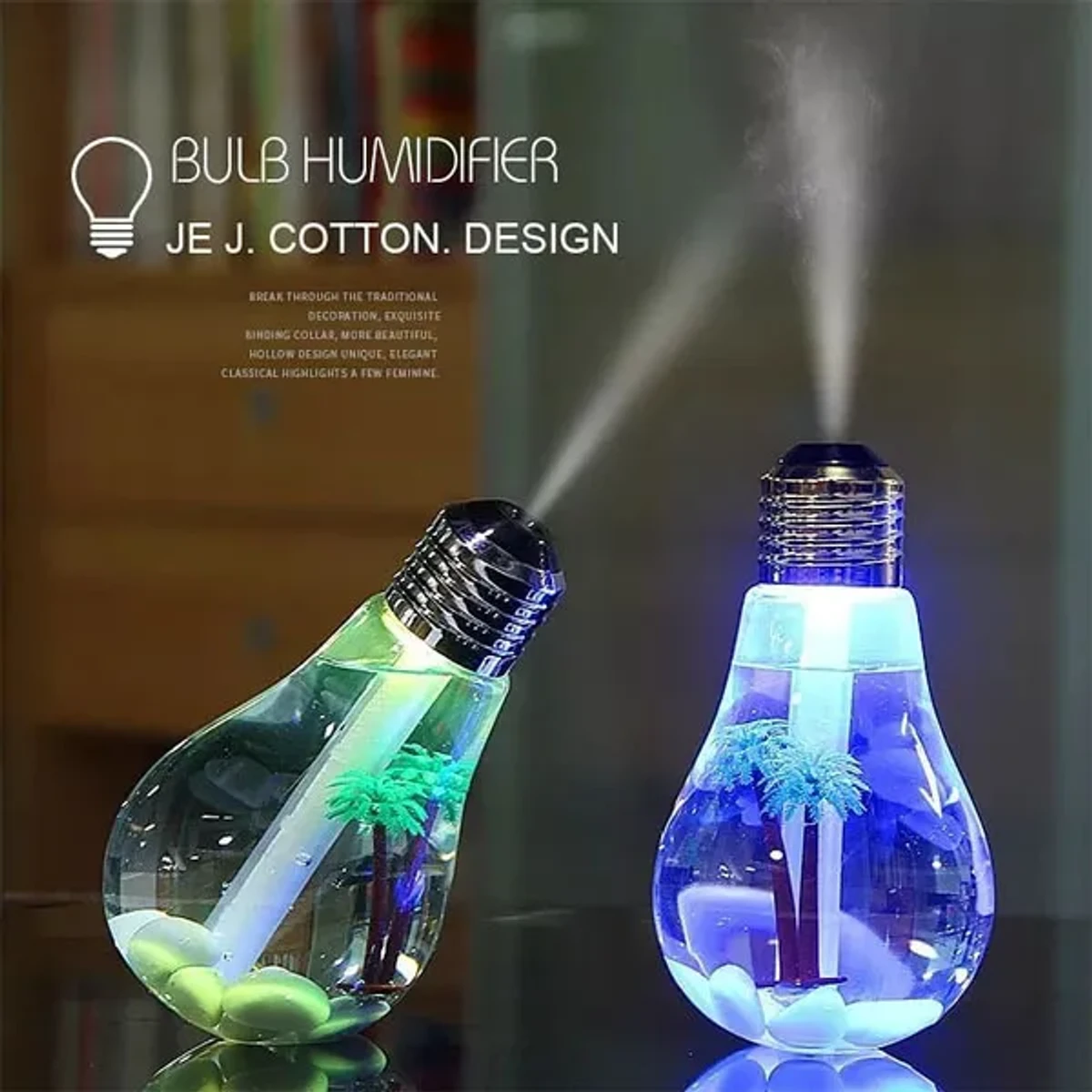 LED Night Light Bulb Shape Air Humidifier