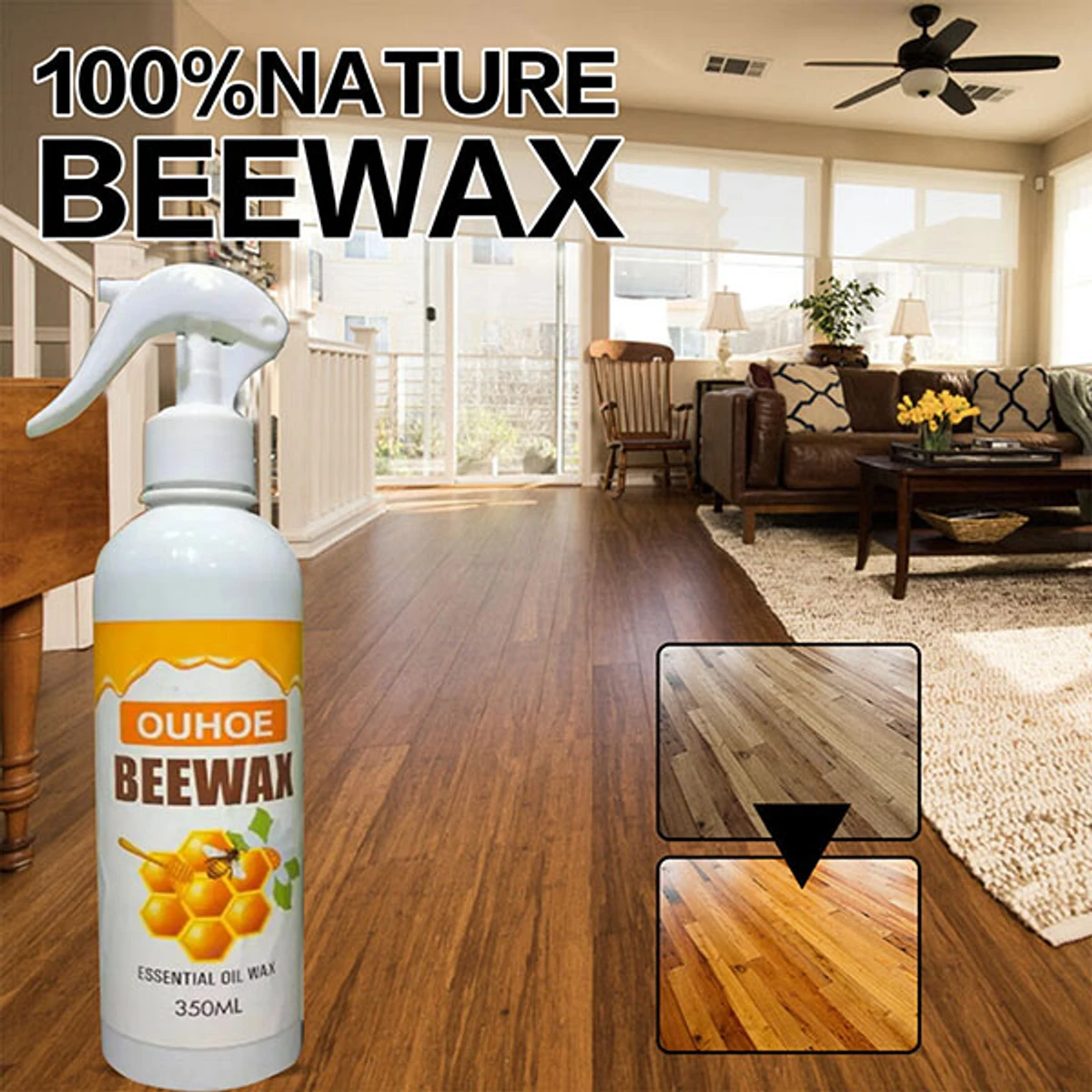 New Beeswax Spray Furniture Polish Wood Protection (1Pcs)