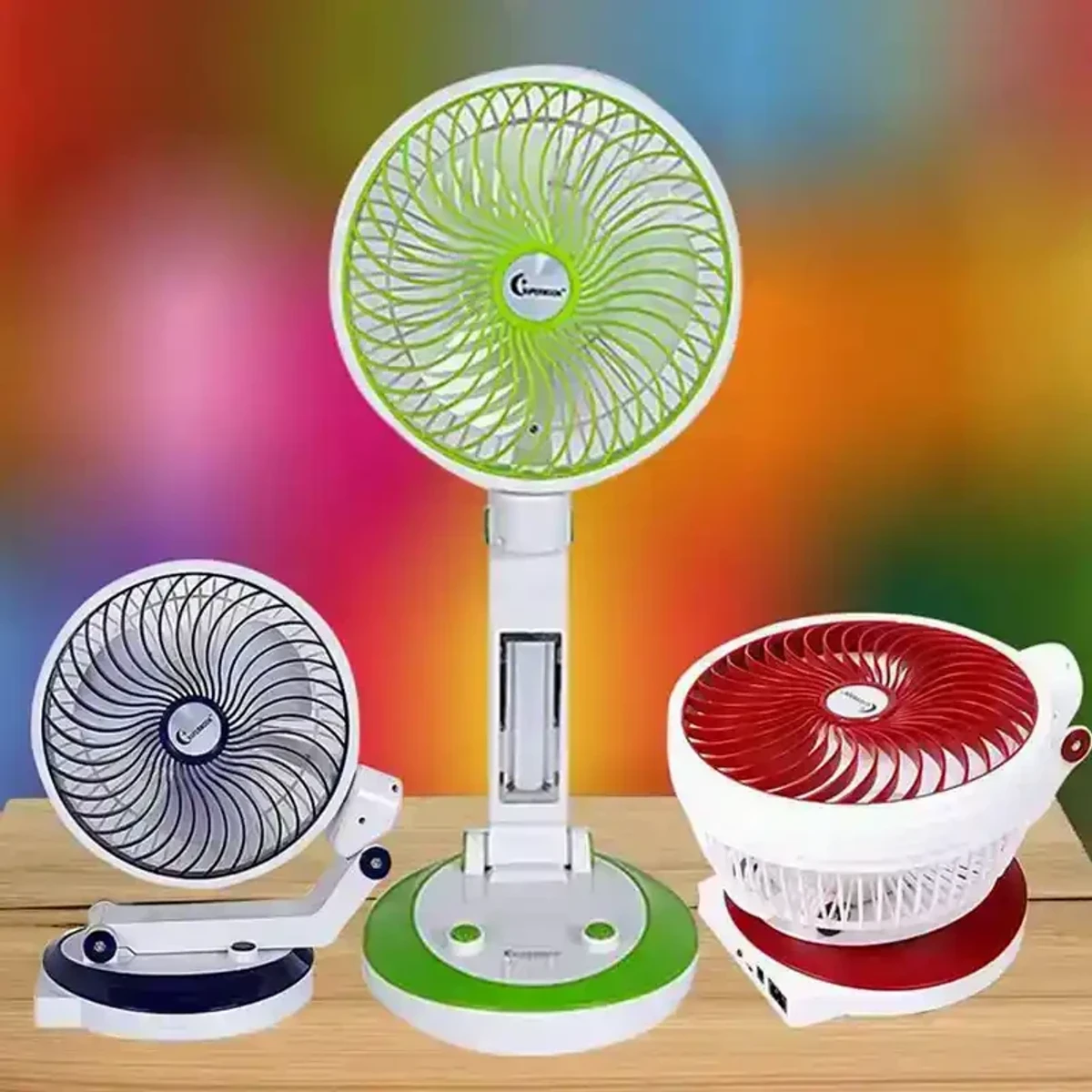 SUPERMOON RECHARGEABLE TABLE FAN PLUS LIGHT